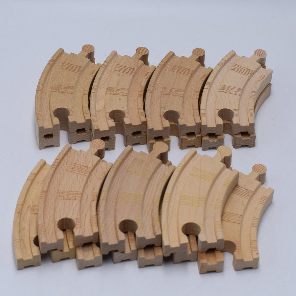 Lot x 15 Small Curved Wooden Track 3.5" Thomas & Friends Wooden Railway Trains